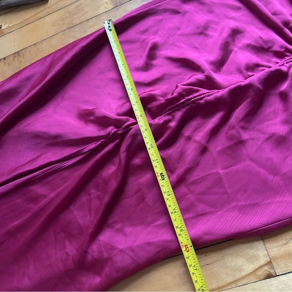 Intimately Free People Sz XL Nothing Better Pink Raspberry Midi Satin Slip Dress - Picture 14 of 16